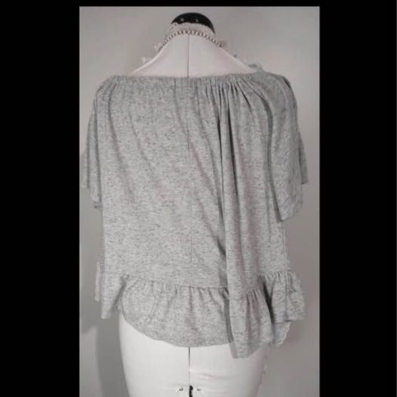 Open Shoulder Blouse Medium 10/12 Lane Bryant bust-bottom=19” pit-pit=19” C3483 - Picture 2 of 6